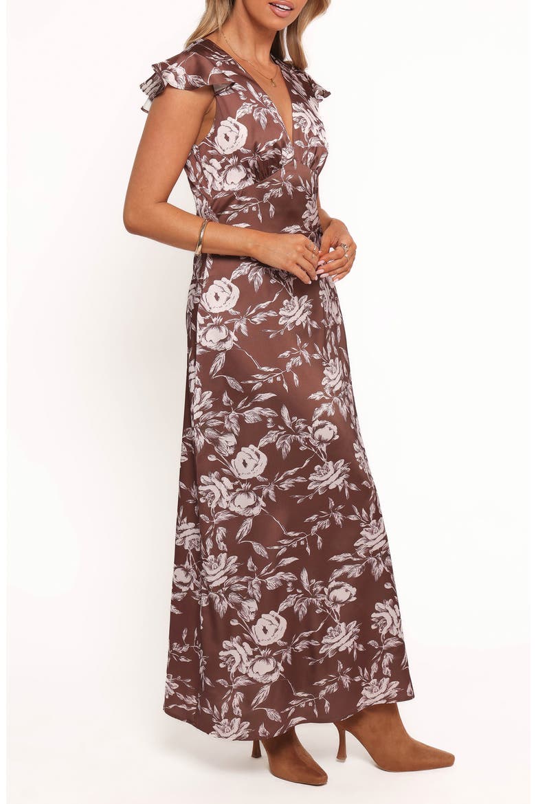 Solara Floral Maxi Dress, Alternate, color, BROWN FLORAL PRINT