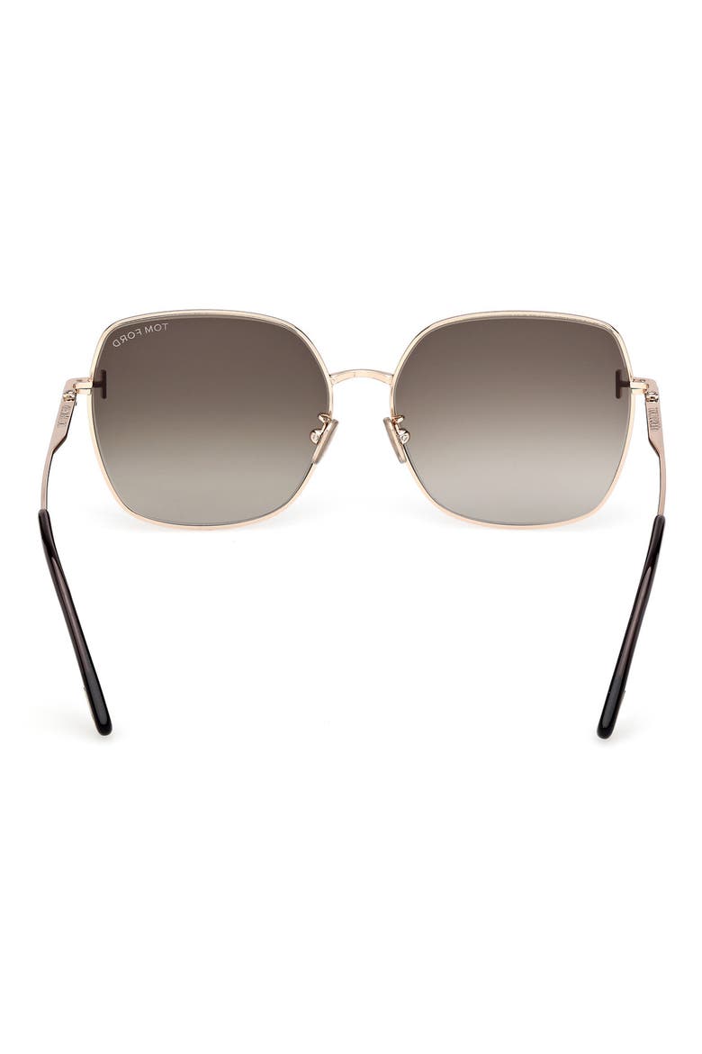 59mm Gradient Square Sunglasses, Alternate, color, SHINY ROSE GOLD / GRADIENT BROWN