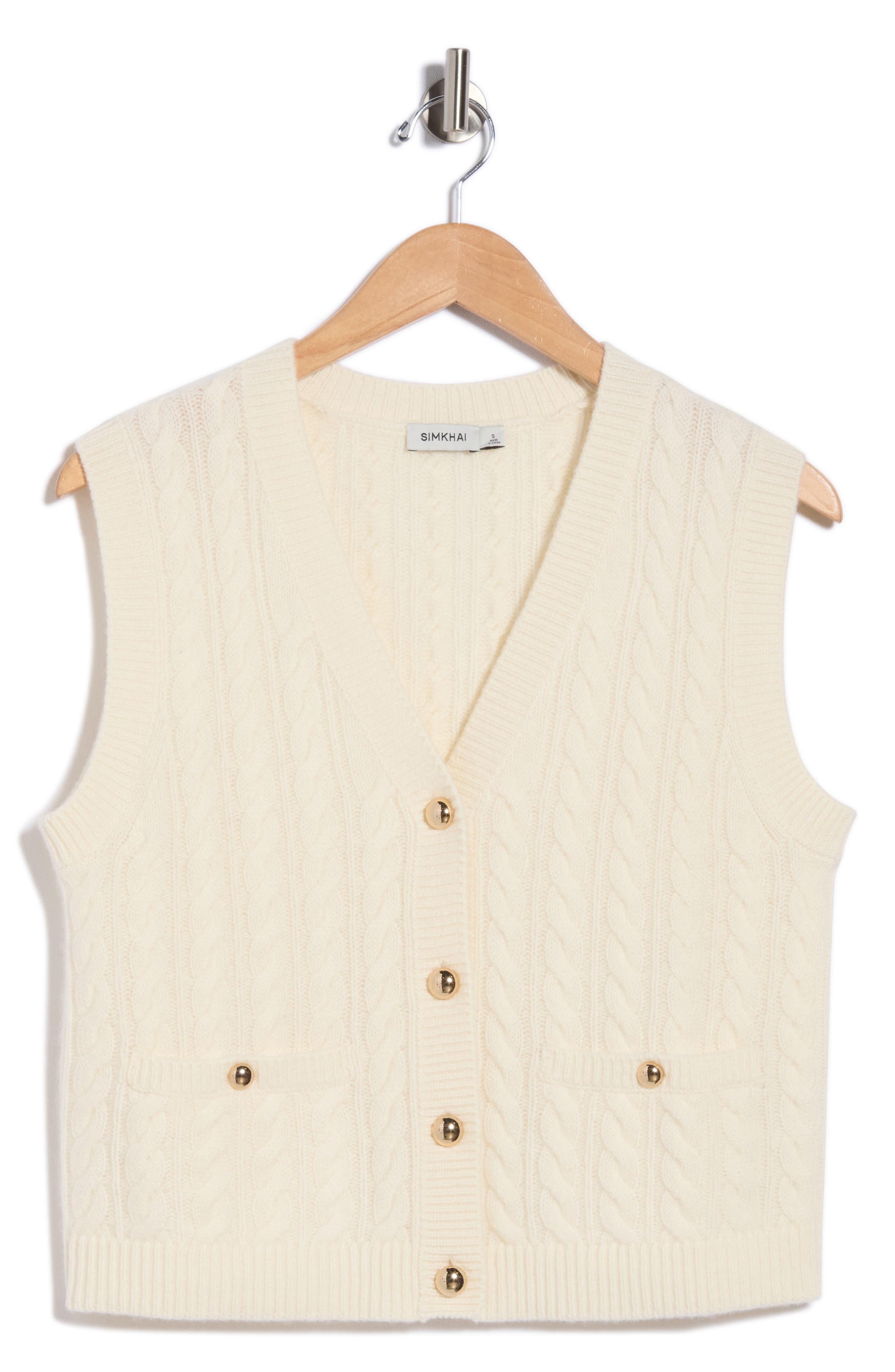Perrie Cable Knit Cashmere Vest