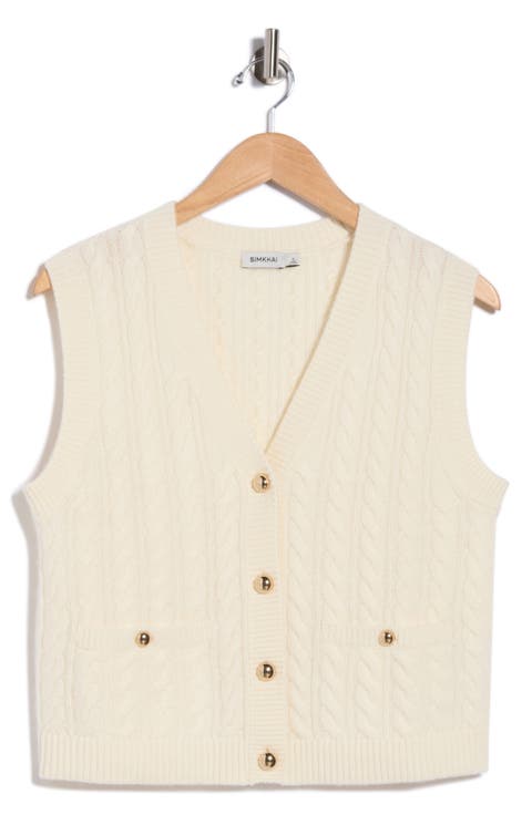 Perrie Cable Knit Cashmere Vest