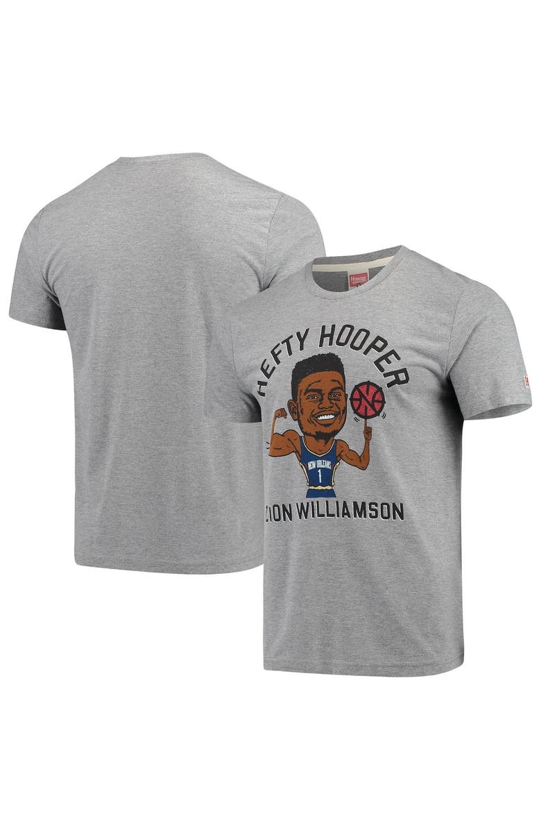 Homage Men's Zion Williamson Gray New Orleans Pelicans Player Graphic Tri-Blend T-Shirt, Main, color, Gray