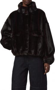 Apparis Iris Shaved Faux Mink Bomber Jacket