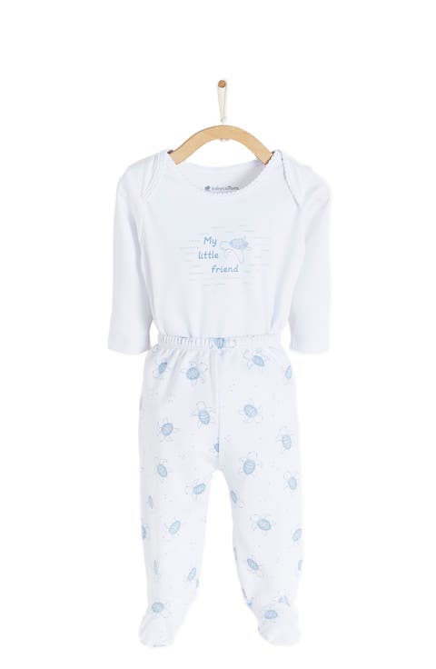 Premium Peruvian Pima Cotton Turtles Bodysuit & Pants Set for Infant