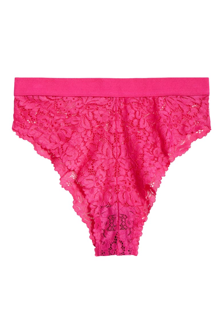 Lace High Waist Bikini, Alternate, color, AZALEA PINK