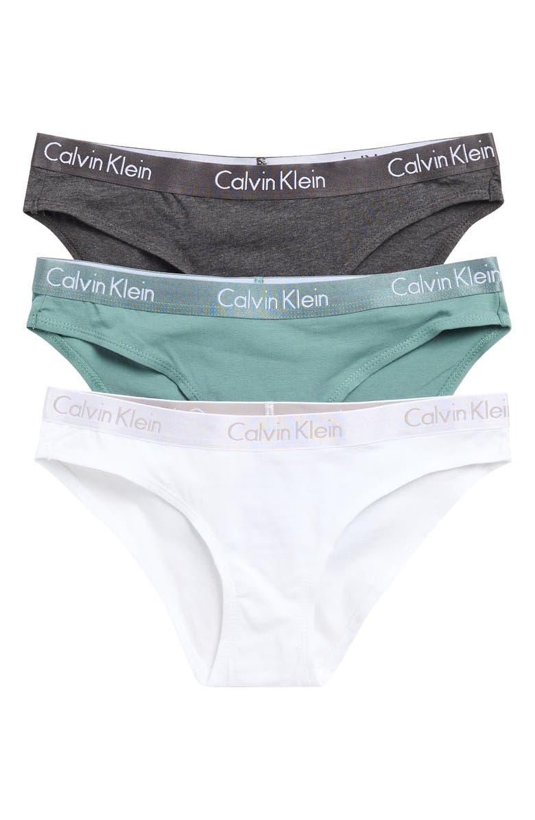 Calvin Klein Motive Cotton Bikini Panties - Pack of 3, Main, color, P7i/ 100/ K6f