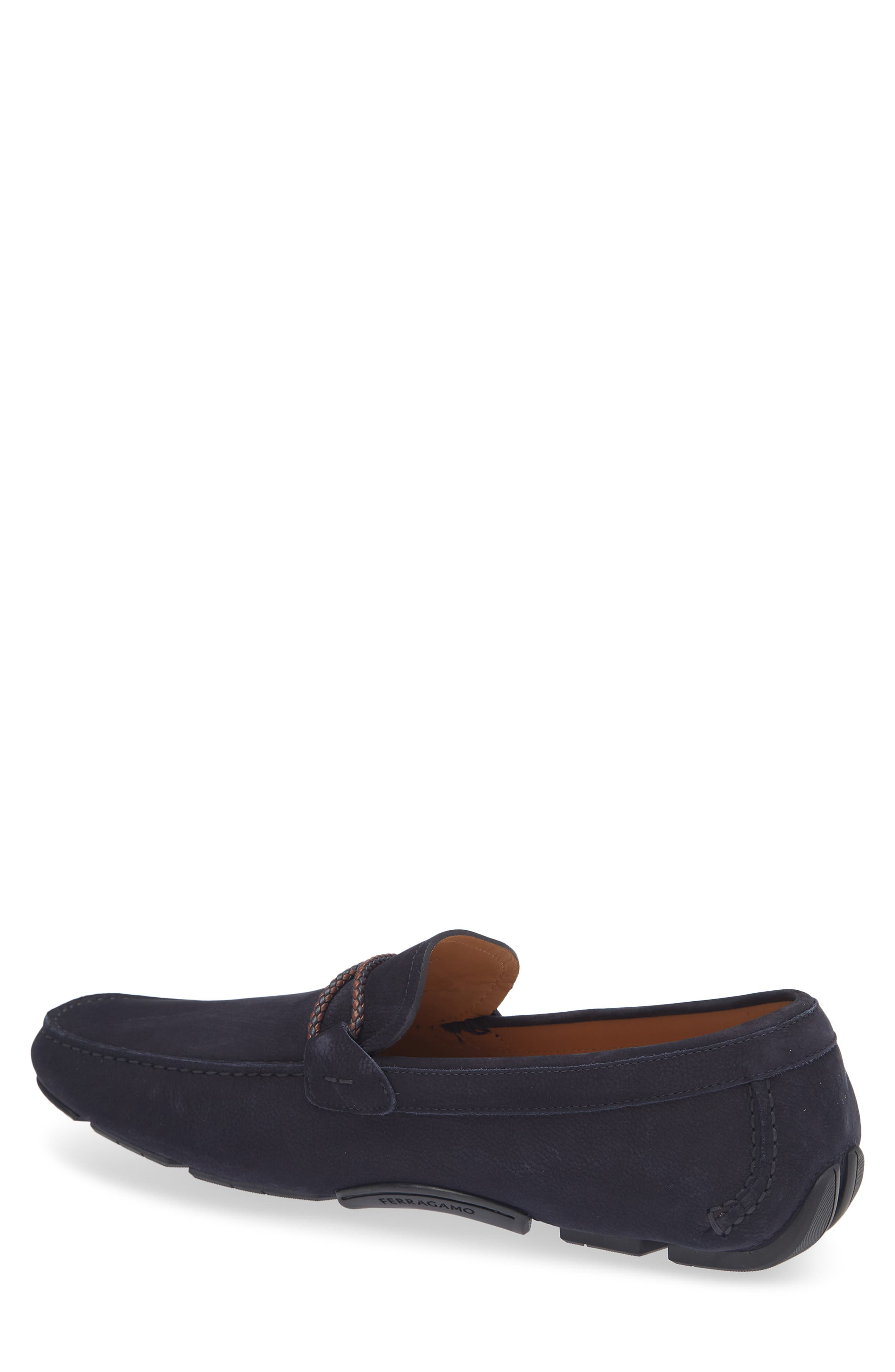 FERRAGAMO Front 4 Driving Loafer, Alternate, color, Navy Cioccolato Biscotto