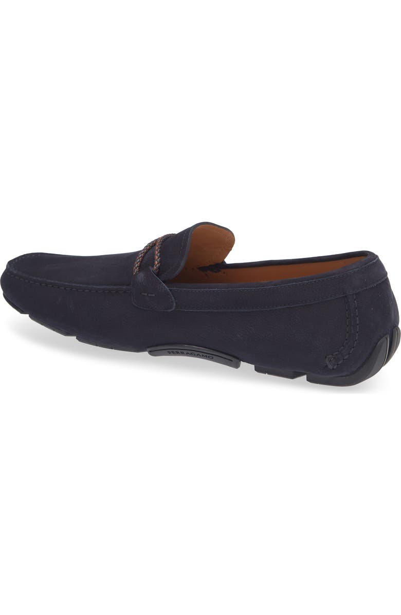 FERRAGAMO Front 4 Driving Loafer, Alternate, color, Navy Cioccolato Biscotto