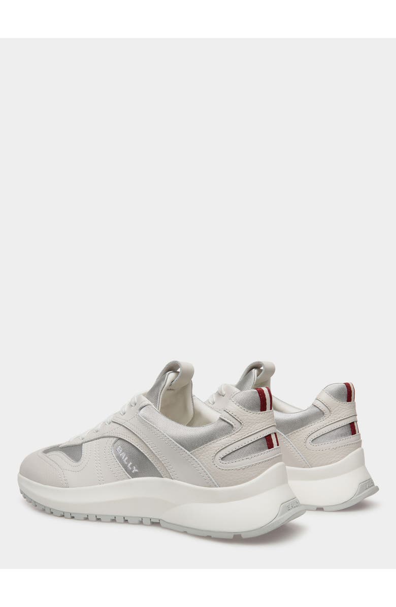 Bally Outline Sneaker In Leather And Nylon, Alternate, color, White