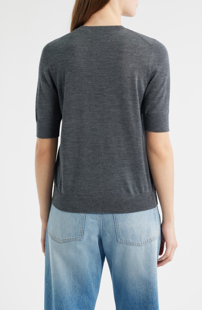 BOSS Farbella Short Sleeve Virgin Wool Sweater, Alternate, color,