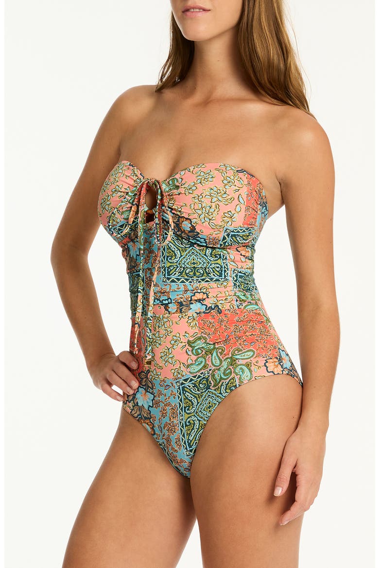 Java O-Ring One-Piece Swimsuit, Alternate, color, CORAL
