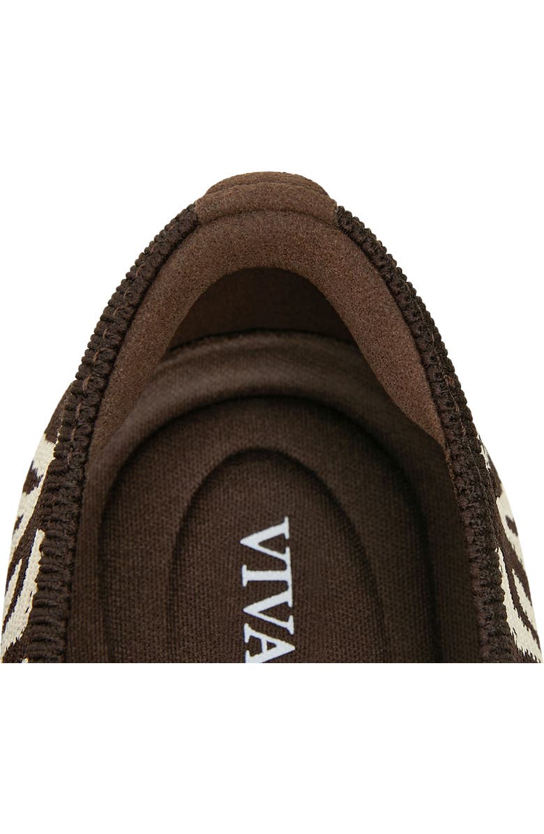 VIVAIA Almond-Toe Bow Flats, Alternate, color, Chocolate Zebra