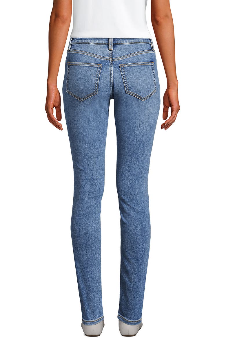Lands' End Recover Denim Mid Rise Slim Leg Jeans, Alternate, color, Beau Blue