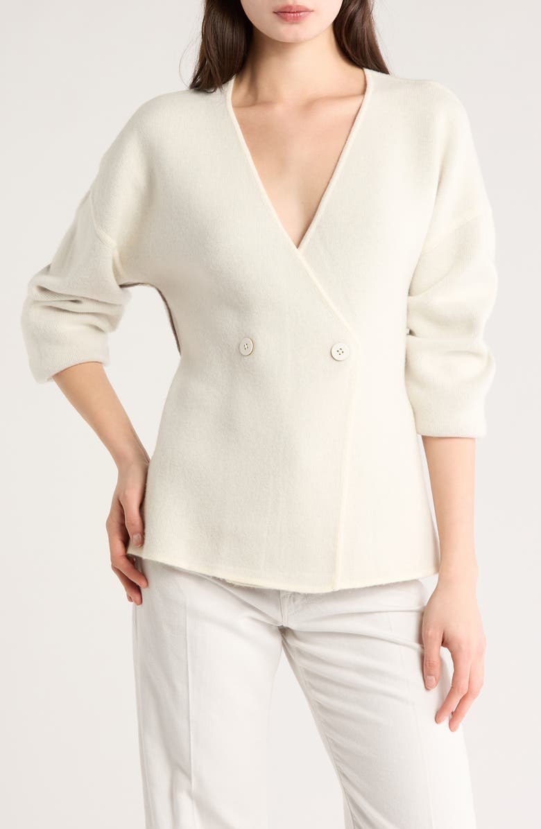 Derek Lam 10 Crosby Maslin Reversible Double Face Stretch Wool & Cashmere Coat, Alternate, color,