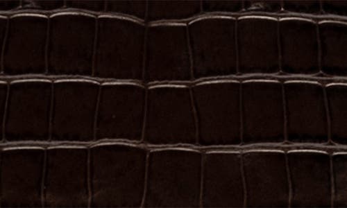 Frances Valentine Croc Embossed Leather Wristlet In Brown