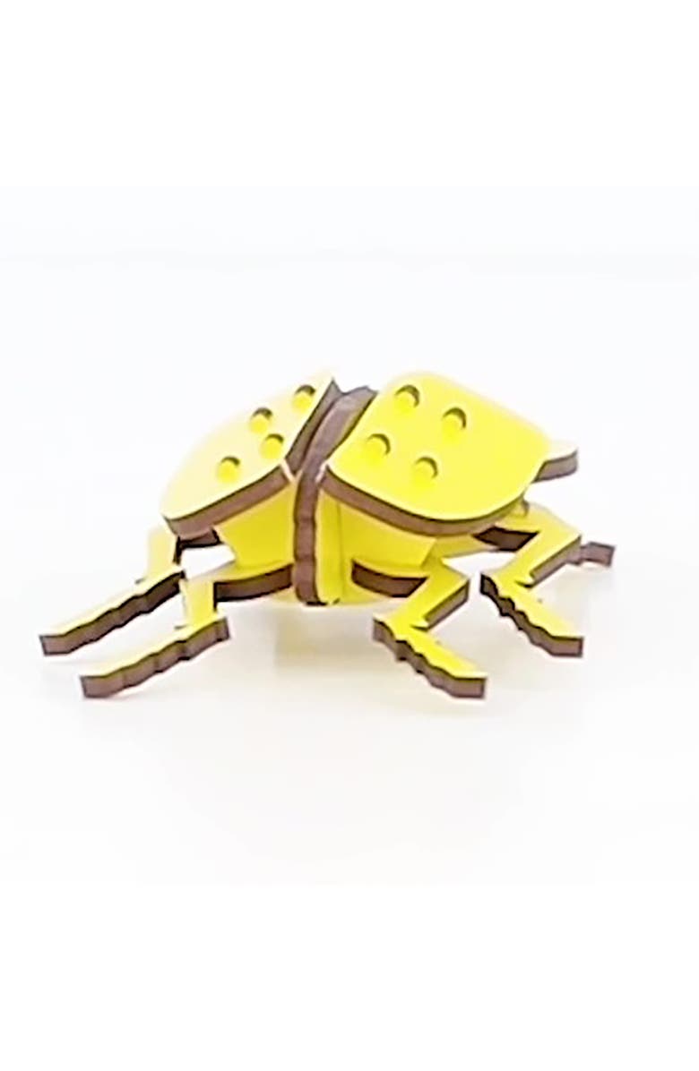 Little & Wood Woodlet Beetle Yellow, 3D Wooden Kitset, Ages 6+, Alternate, color, Multicolored