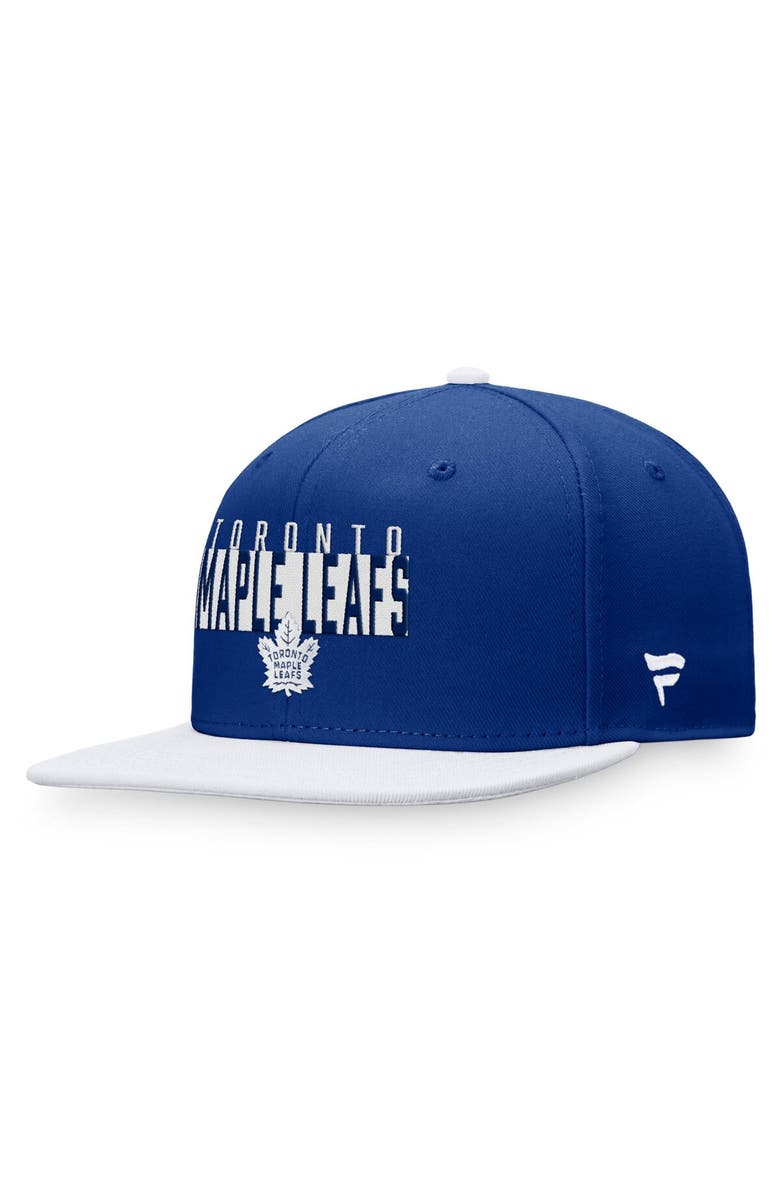 FANATICS Men's Fanatics Branded Blue/White Toronto Maple Leafs Fundamental Colorblocked Snapback Hat, Alternate, color, 