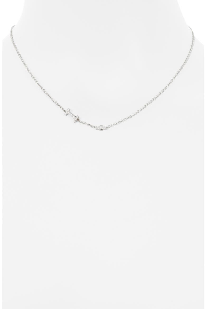 Bezel Diamond Initial Chain Necklace - 0.2ct., Alternate, color, WHITE-I
