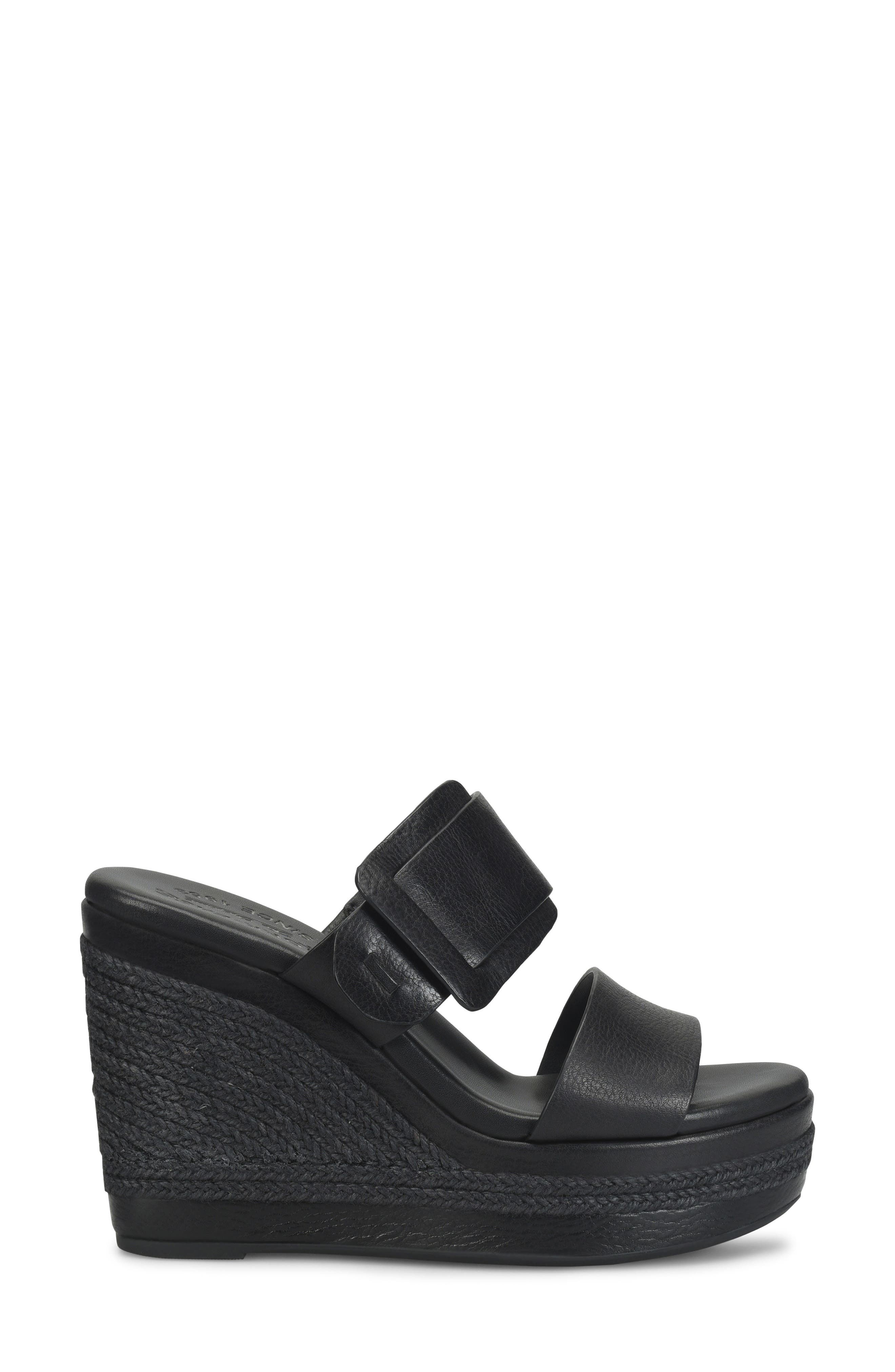 Kork-Ease<sup>®</sup> Raya Espadrille Platform Wedge Slide Sandal, Alternate, color, Black Fullgrain