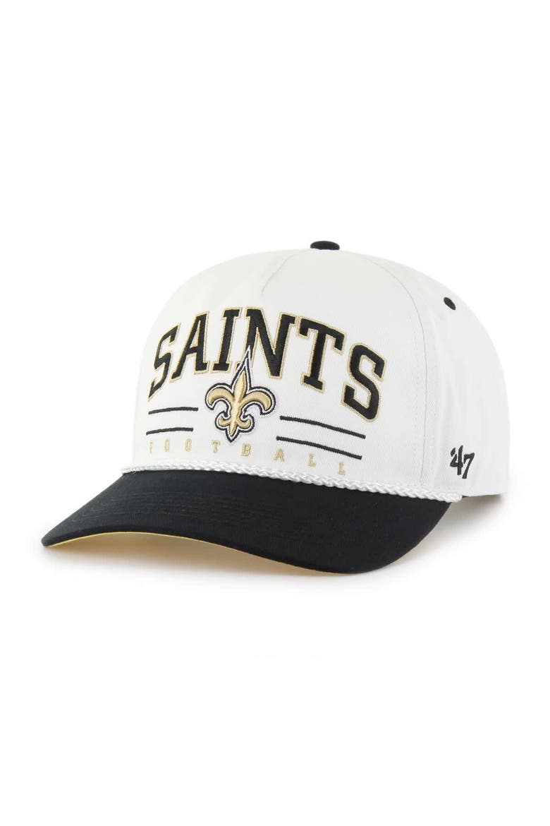 Men's '47 White/Black New Orleans Saints Roscoe Two-Toned Hitch Adjustable Hat, Main, color, White