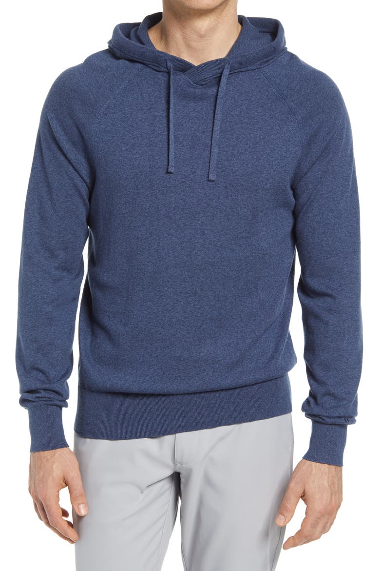 Second Skin Hooded Sweater, Main, color, DRESS BLUES HEATHER