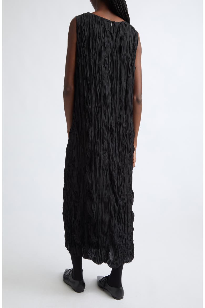 Broomstick Pleat Georgette Column Dress, Alternate, color, BLACK GEORGETTE
