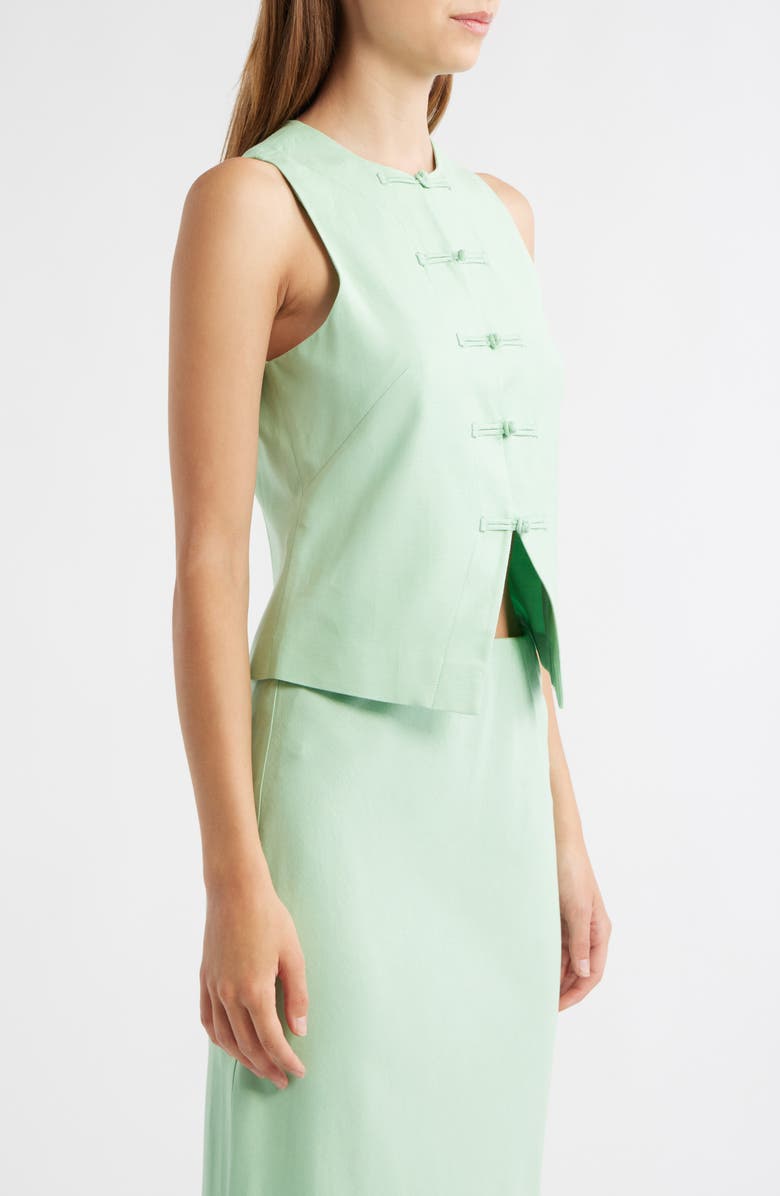 MANGO Woven Vest, Alternate, color, Pastel Green