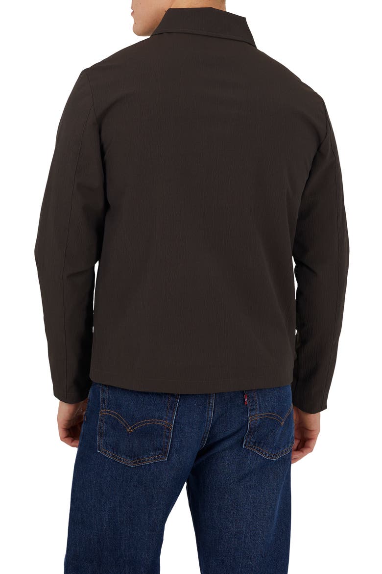 Zip-Up Collared Shacket, Alternate, color, Brown