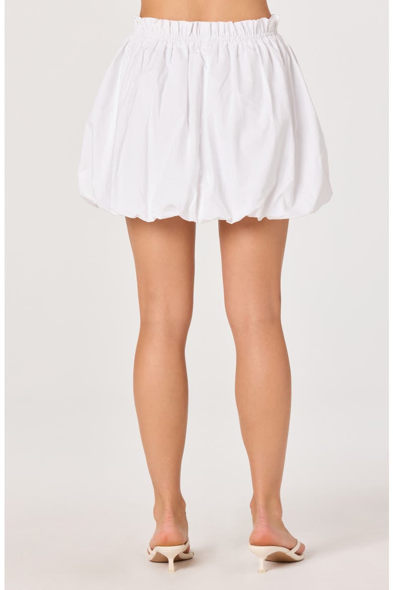 Rey Bubble Hem Drawstring Cotton Miniskirt, Alternate, color, WHITE