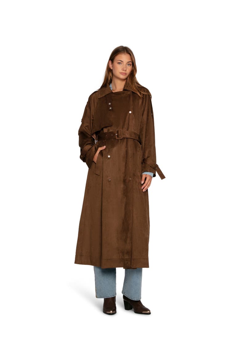 Long Lost Lover Soft Maxi Trench, Main, color, Dark brown