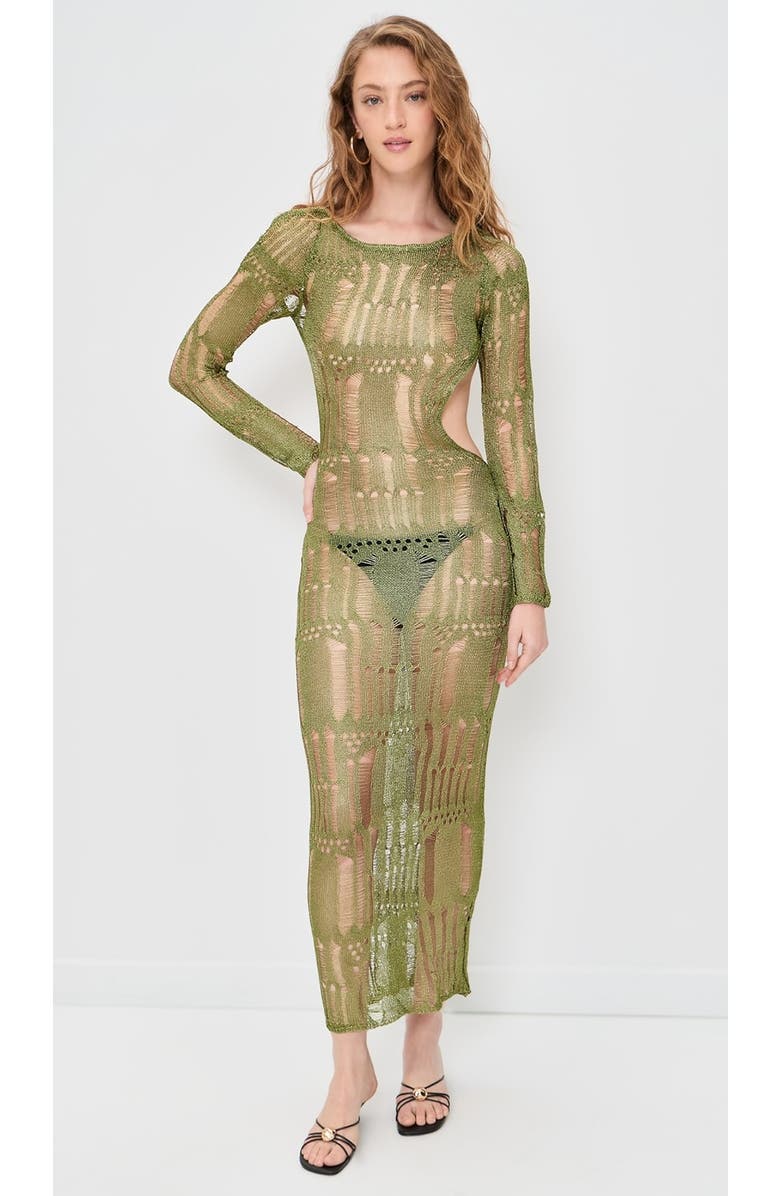 Dur Doux Moss Crochet Maxi Dress, Main, color, Miami Palm Print