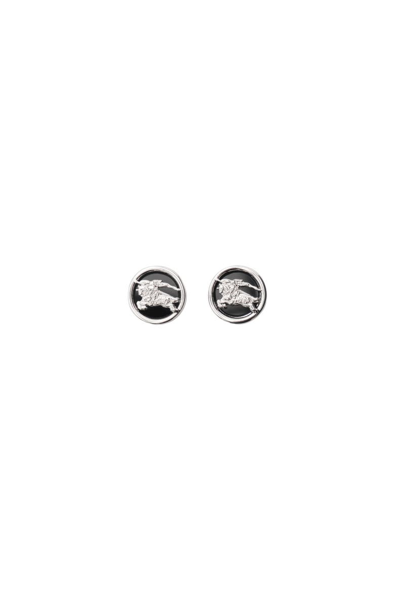 Knight Coin Earrings, Main, color, Silver/black