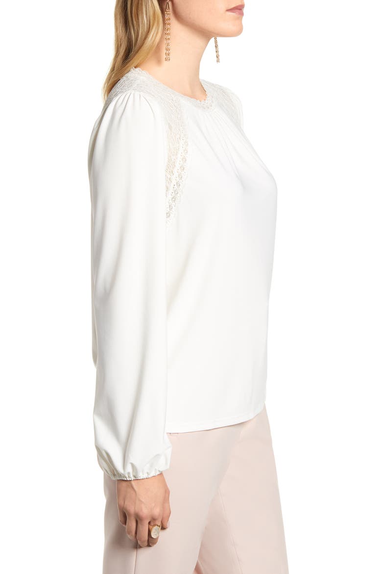 Lace Yoke Knit Top, Alternate, color, IVORY CLOUD