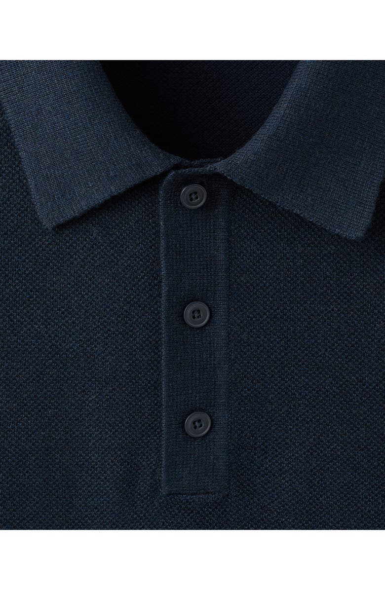 MANGO Fine Knit Polo, Alternate, color, Navy