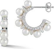 SPHERA MILANO Freshwater Pearl Hoop Earrings