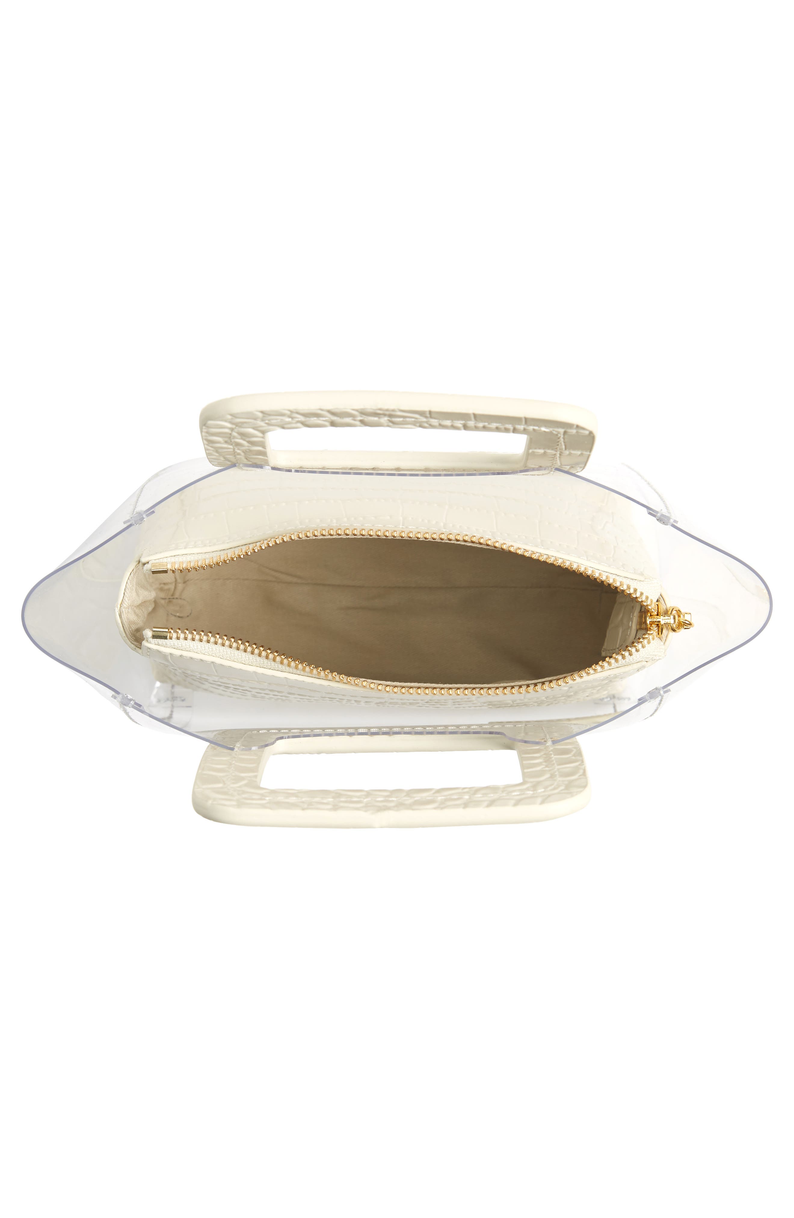 Mini Shirley Transparent Handbag, Alternate, color, CREAM CROC