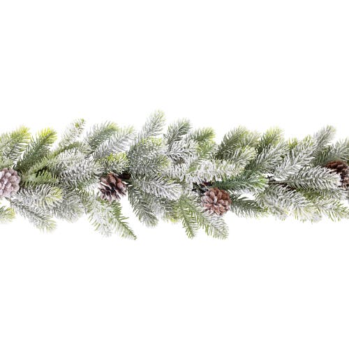 Northlight Flocked Pine And Pinecones Artificial Christmas Garland In Green