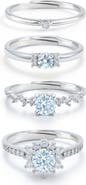 LA MENO Cubic Zirconia Set of 4 Rings