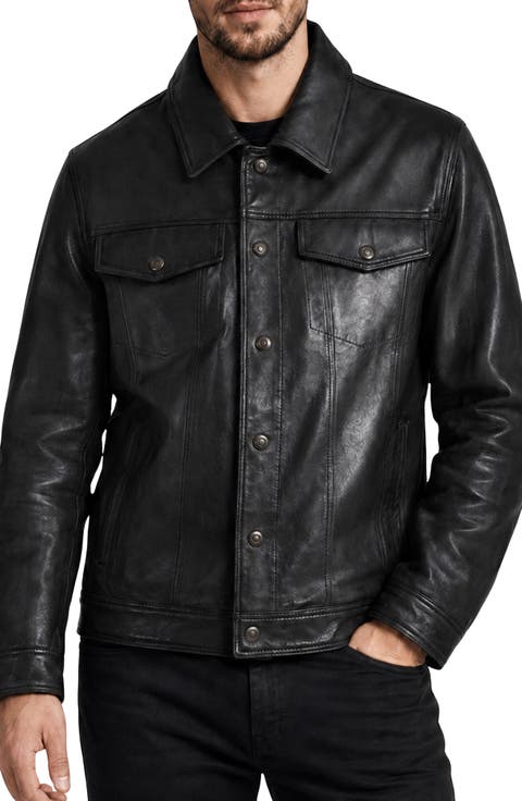 Vintage Leather Trucker Jacket