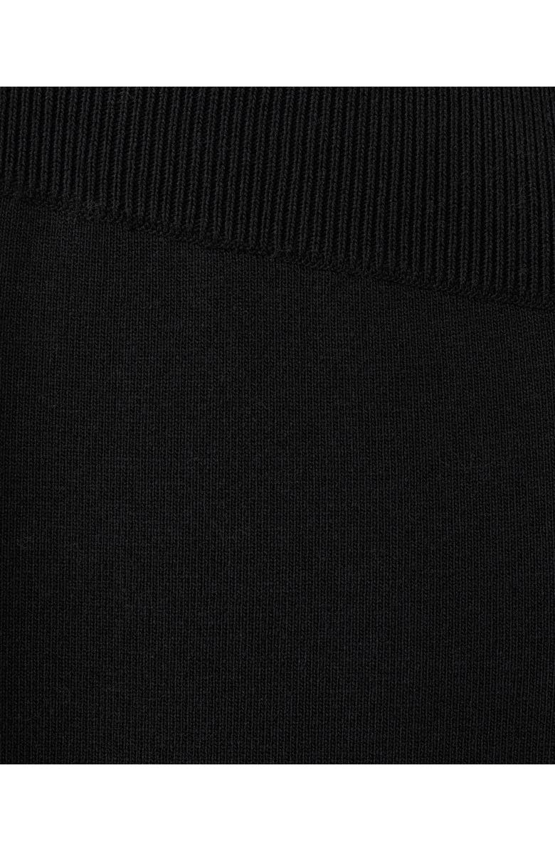 MANGO Side Slit Knit Pants, Alternate, color, Black