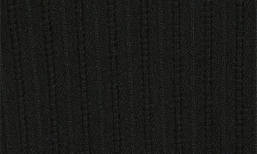 Frame The Ladder Pointelle Short Sleeve Cashmere Sweater In Black