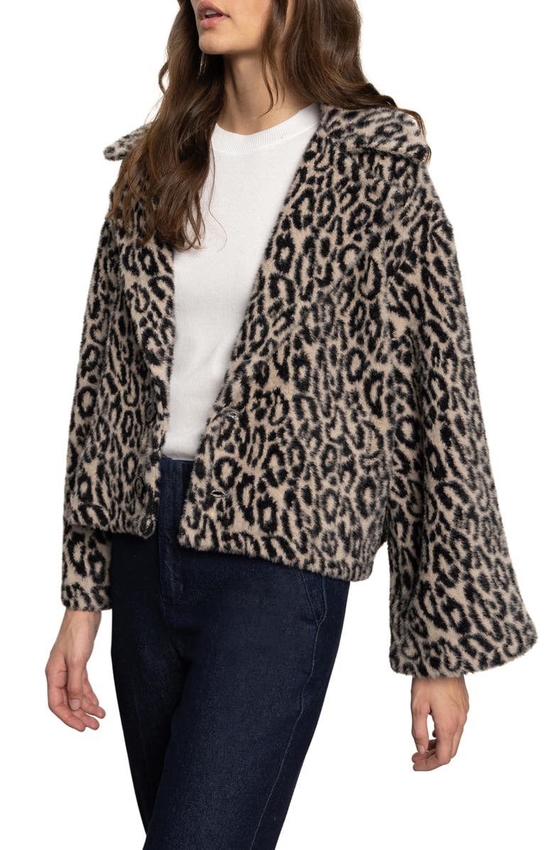 Sanctuary Colette Leopard Faux Fur Jacket, Alternate, color, Leo