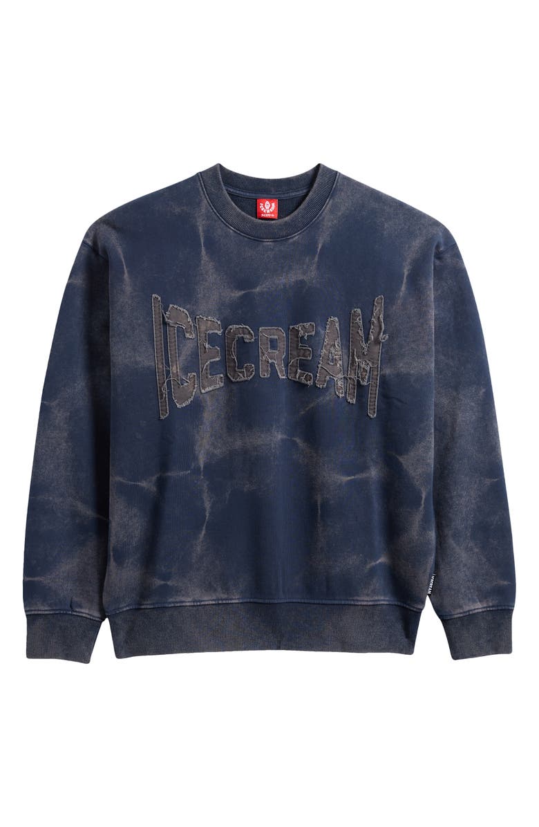 ICECREAM Fast Oversize Crewneck Sweatshirt, Alternate, color, Navy Blazer