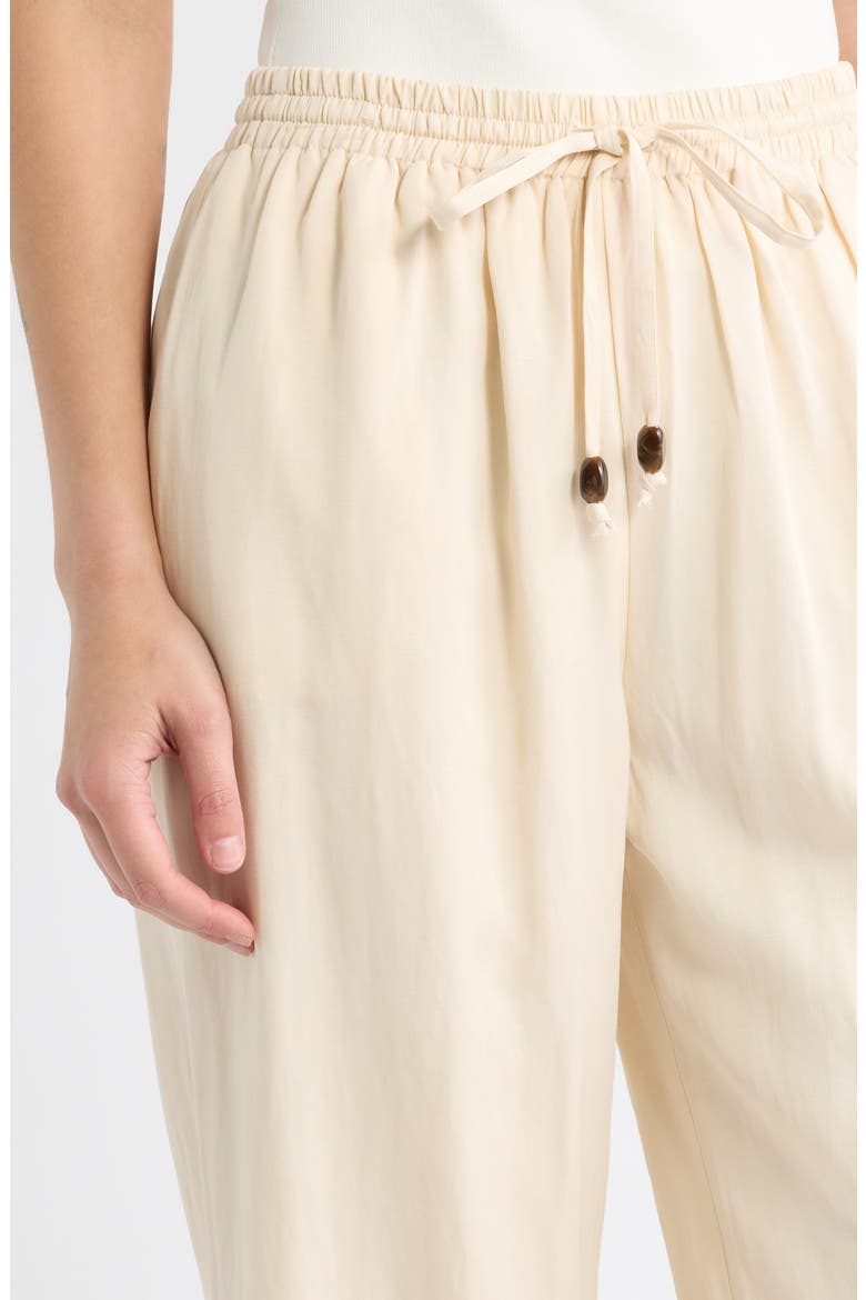 High Waist Wide Leg Linen Blend Pants, Alternate, color, CREAM