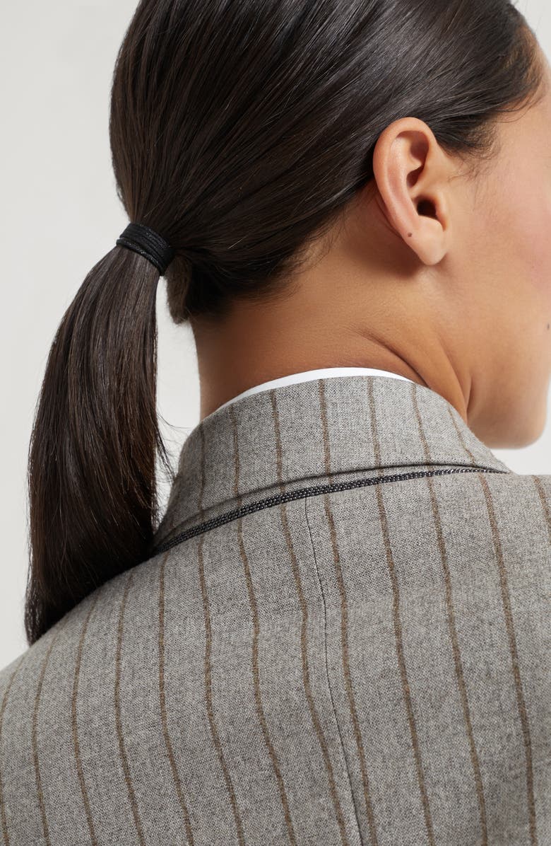 Brunello Cucinelli Moulinè chalk stripe blazer, Alternate, color, 