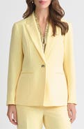 KASPER Peak Lapel Stretch Crepe Peplum Blazer