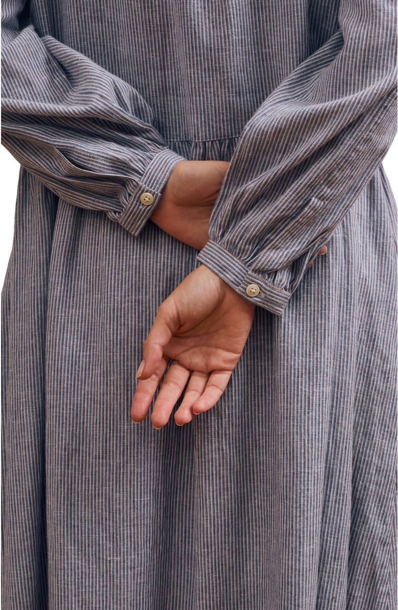 Celtic & Co. Button Front Midi Shirt Dress, Alternate, color, Blue Stripe