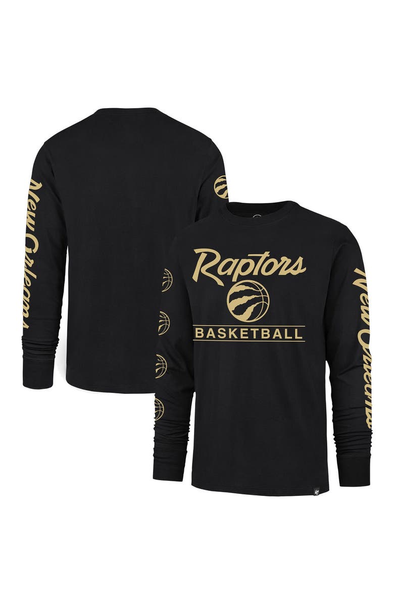 '47 Men's '47 Black Toronto Raptors 2023/24 City Edition Triplet Franklin Long Sleeve T-Shirt, Main, color, 
