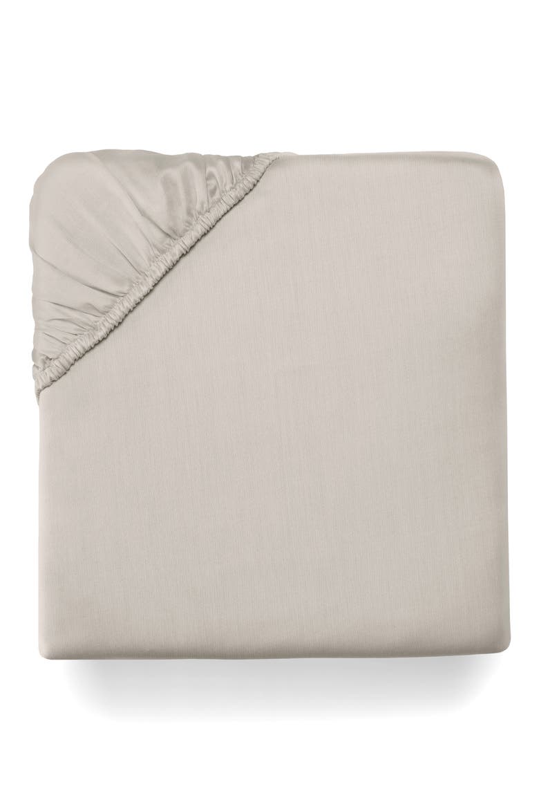 Carlotta Sateen Fitted Sheet, Main, color, TAUPE