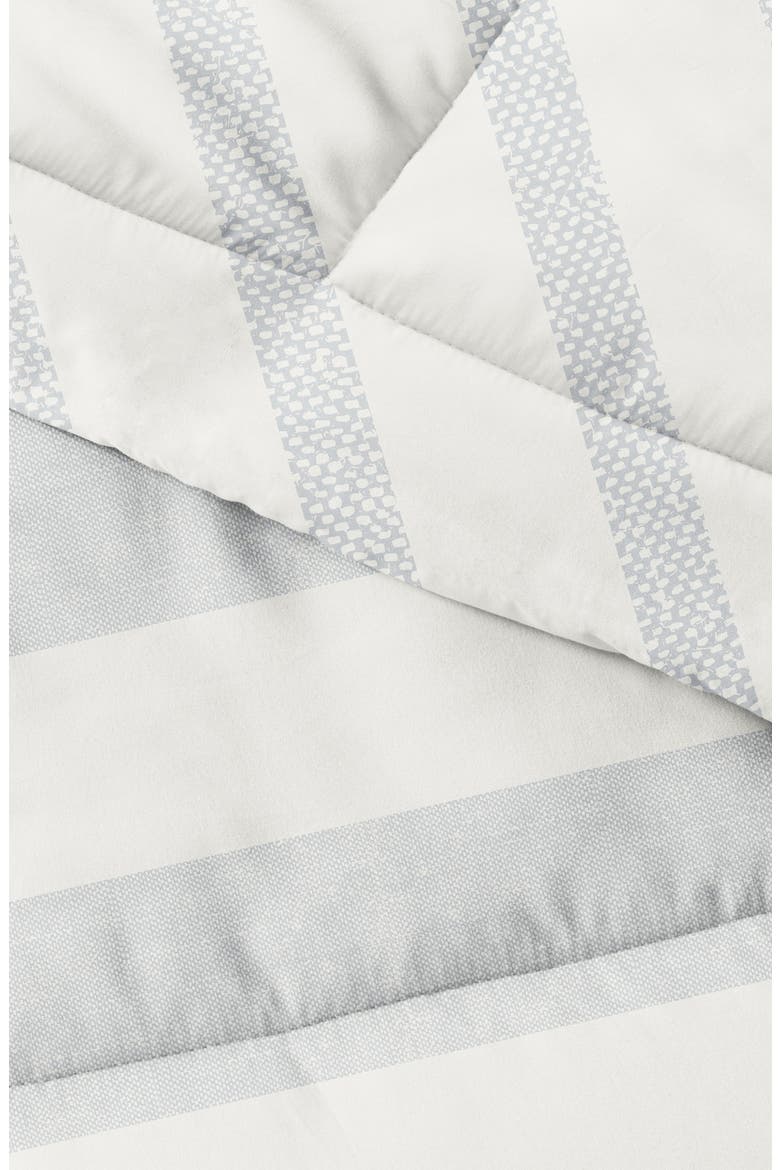 Premium Down Alternative Distressed Stripe Reversible Comforter Set, Alternate, color, LIGHT BLUE