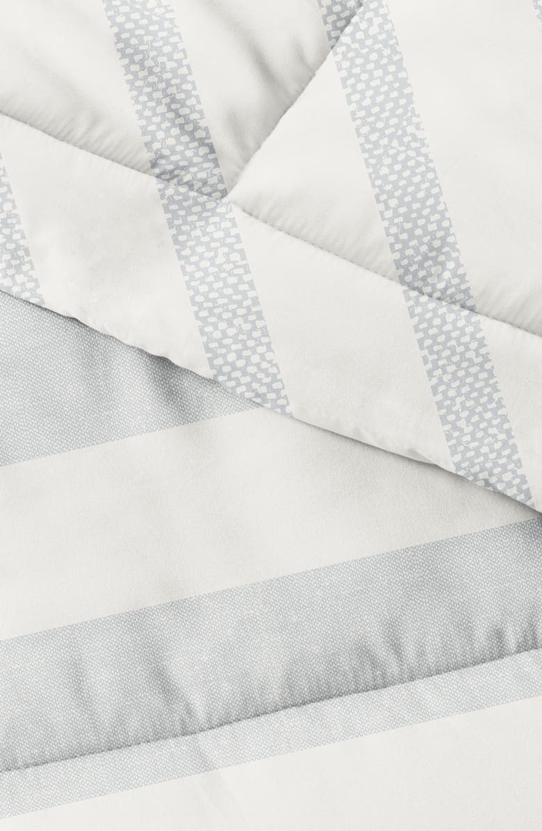 HOMESPUN Premium Down Alternative Distressed Stripe Reversible Comforter Set, Alternate, color, Light Blue